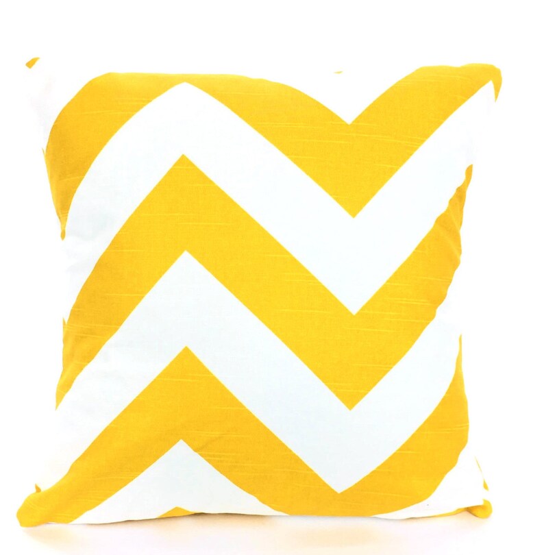 Yellow Chevron Pillow Cover Decorative Throw Pillow Etsy