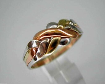 4 Band Puzzle Ring Etsy