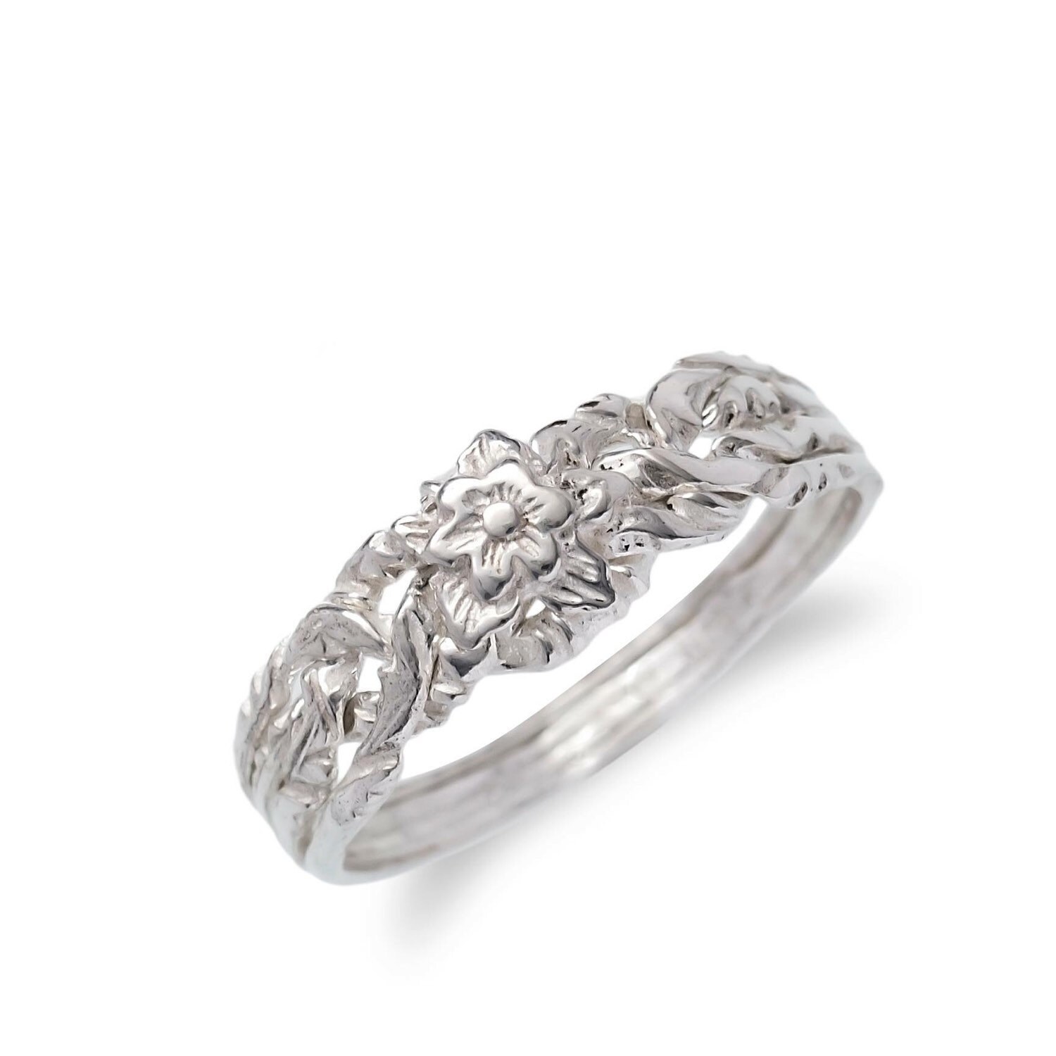 3 Rings 925k Silver 4 Band Rose Puzzle Ring 3 Rings Together Etsy