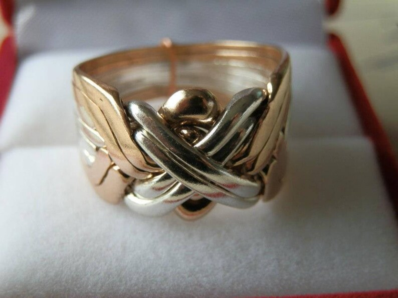 14k Gold 8 Band Puzzle Ring Etsy