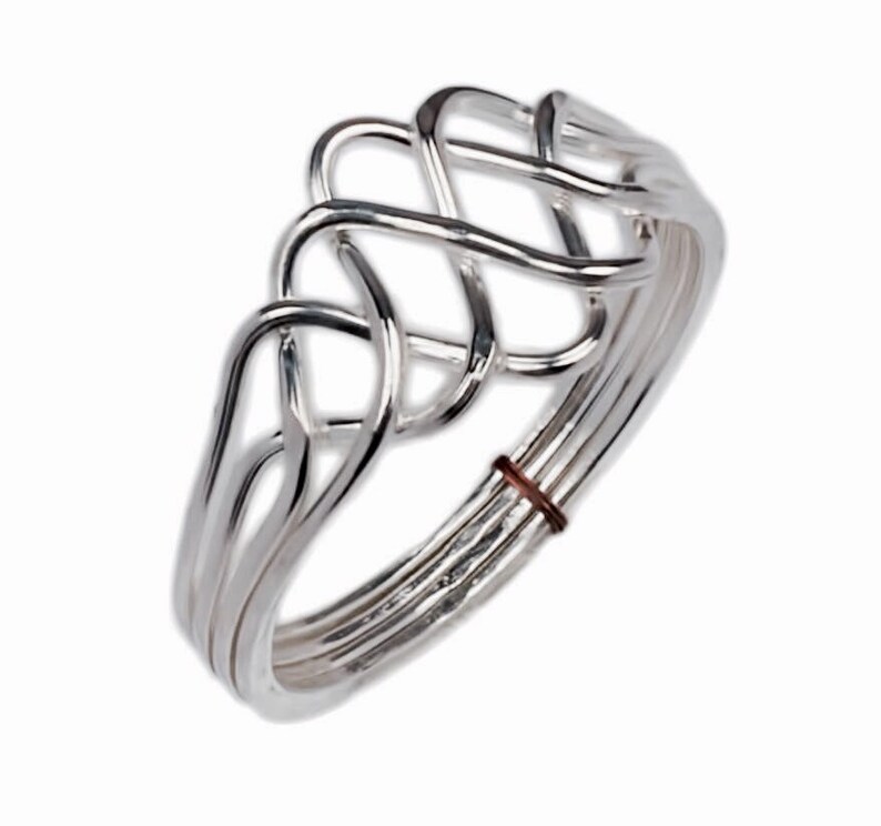 925k silver 4 band princess puzzle ring Etsy