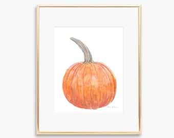 Pumpkin Painting, Fine Art Print of Pumpkins, Pumpkin Patch Fall, Halloween, Thanksgiving Decor Wall Art, Fall Farmhouse Decor