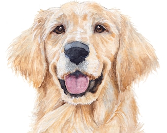 Custom Watercolor Pet Portrait from Photo, Hand Painted