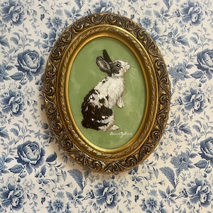 Original Painting of Baby Bunny | Acrylic Bunny on Canvas