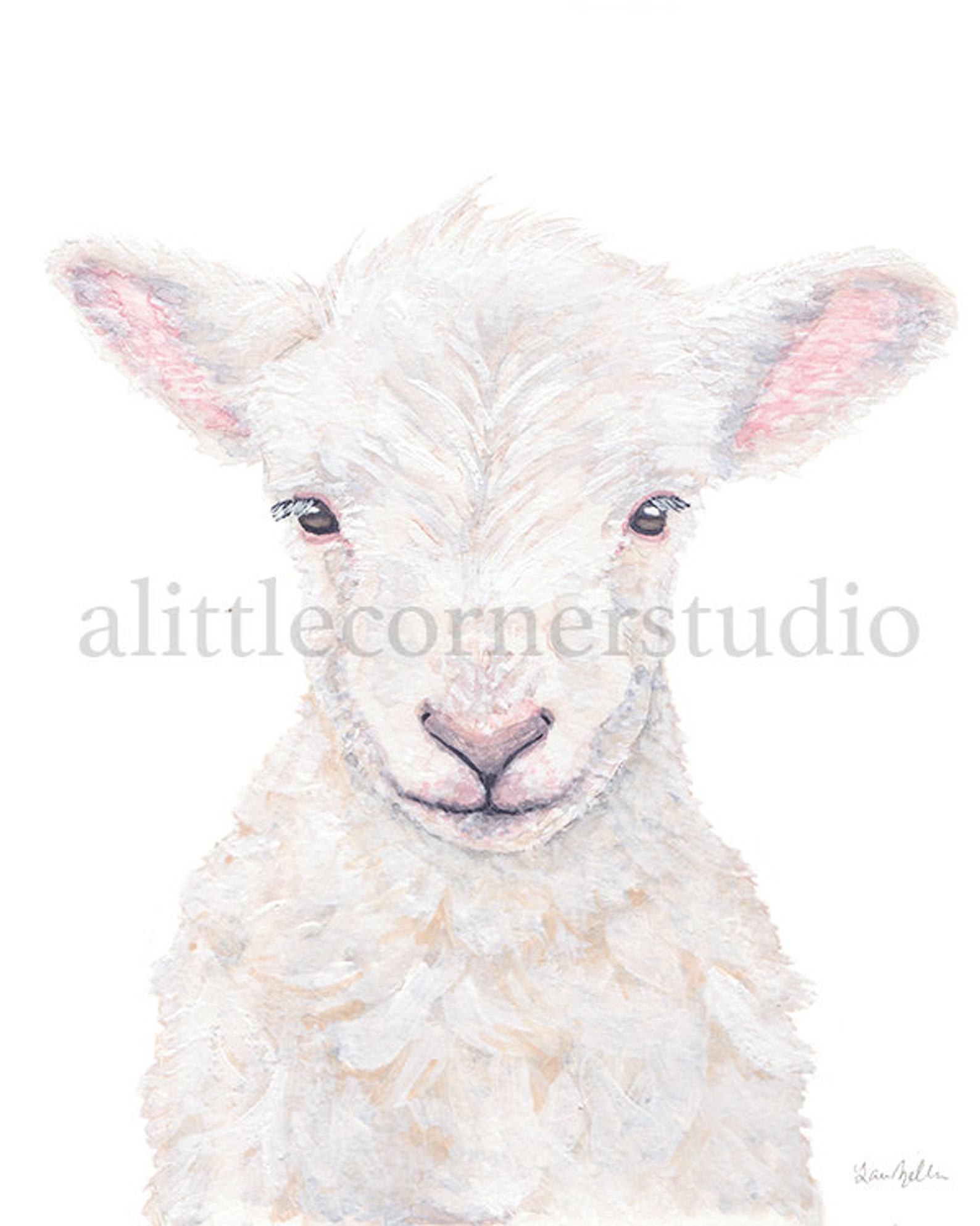 Little Lamb Painting Nursery Wall Art Farm Animal Wall Art - Etsy