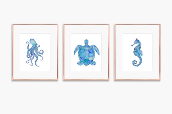 Watercolor Sea Animal Paintings Set of Fine Art Sea Creature - Etsy Australia Watercolor Sea Animal Paintings Set of Fine Art Sea Creature - Etsy Australia