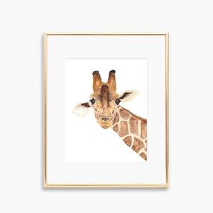 Giraffe Painting, Fine Art Giclee Print of Watercolor Portrait of Giraffe, Zoo Wall Art, Animal Portraits for Kid&#39;s Room, Home, Nursery