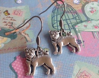 Pug Earrings Dog Earrings Pug Jewellery Dog Jewellery Pug Accessory Pug Charm Silver Pug Pug Life Pug Pet Pug Gift Pug Present Pug Dog