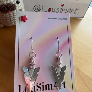 Pfeilspitze Ohrringe Pfeilspitze Silber Pfeilspitze Indianer Pfeilspitze Pfeilspitze Charm Jagdspitze Ohrringe Projektilspitze Tribal Pfeilspitze