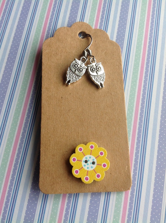 Owl Earrings Owl Jewellery Handmade Earrings Owl Charm Owl Lover Cute Owl Bird Earrings Barn Owl Little Owl Silver Owl Snowy Owl Bird Charm