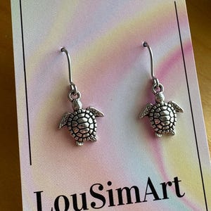 Orecchini a forma di tartaruga, ciondolo a forma di tartaruga marina, orecchini tropicali in argento con tartaruga, orecchini a forma di conchiglia di tartaruga, ciondolo marino, gioielli con tartaruga, tartaruga tropicale