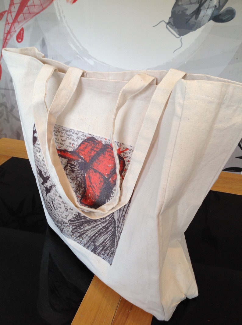 Cotton Tote Bag Holden Caulfield Catcher In The Rye Canvas Bag Shopping Bag Cotton Slipper Bag Cotton Gym Bag Holden Caulfield Art