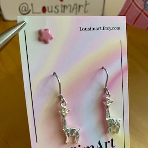 Origami Giraffe Origami Earrings Giraffe Earrings Japanese Origami Giraffe Jewellery Origami Jewellery Giraffe Charm Modern Giraffe Charm