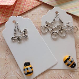 Pendientes de bicicleta Pendientes de bicicleta Tour de Francia Bicicleta de carreras Bicicleta de plata Joyería de bicicleta Bicicleta de empuje Bicicleta de montaña Pendientes de ciclismo