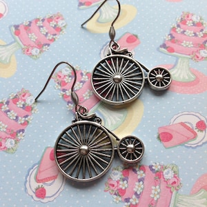 Bicycle Earrings Penny Farthing Charm Penny Farthing Bike Earrings Racing Earrings French Bike Earrings Vintage Style Bike Accessory