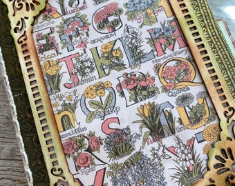Handmade Book Journal Diary Fabric Book Fabric Journal Handmade Journal Plants Book Flower Book Garden Book Hand Sewn Book Vintage Book