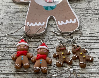Gingerbread Men Biscuit Men Christmas Earrings Men Earrings Food Earrings Festive Earrings Little Men Cookie Men Gingerbread Man