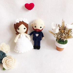 Wedding Topper Cake - Crochet Character Bride and Groom - Cake Topper - Crochet Cake Topper - Wedding gift, Personalized Wedding Doll