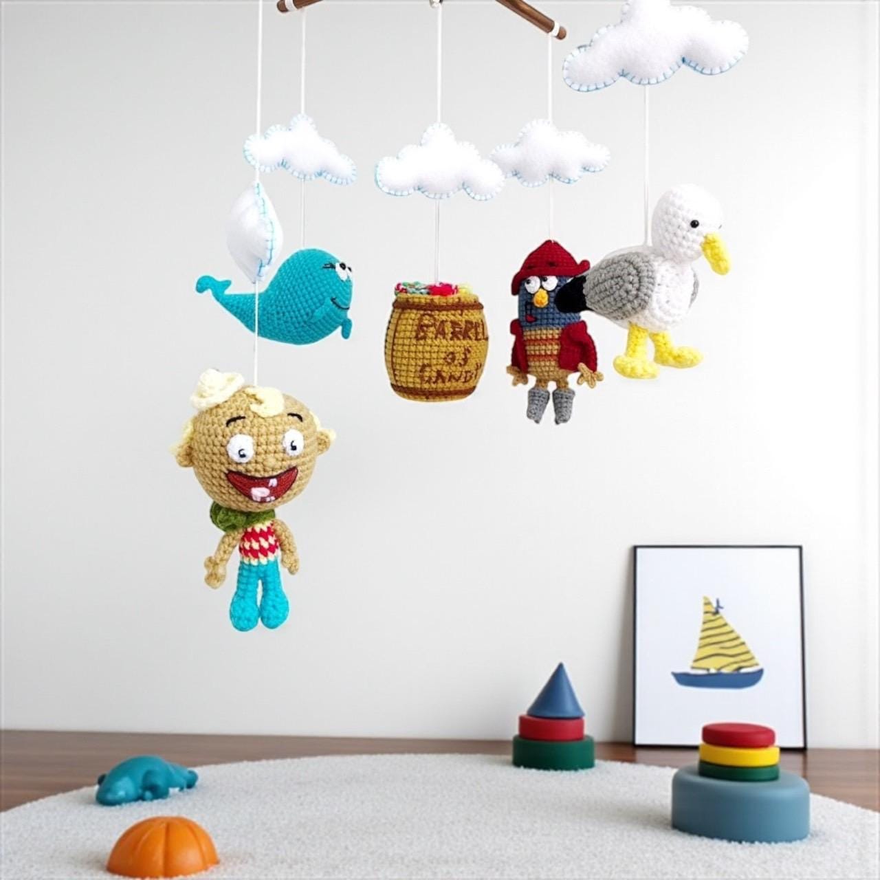 Crochet Flapjack Baby Mobile: Handmade Nursery Decor - Etsy