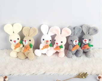 Crochet Bunny Amigurumi: Handmade Nursery Decor Toy, 5"