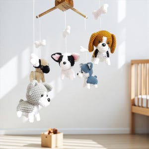 Crochet Puppy Baby Mobile: Handmade Nursery Decor, Dog Breeds