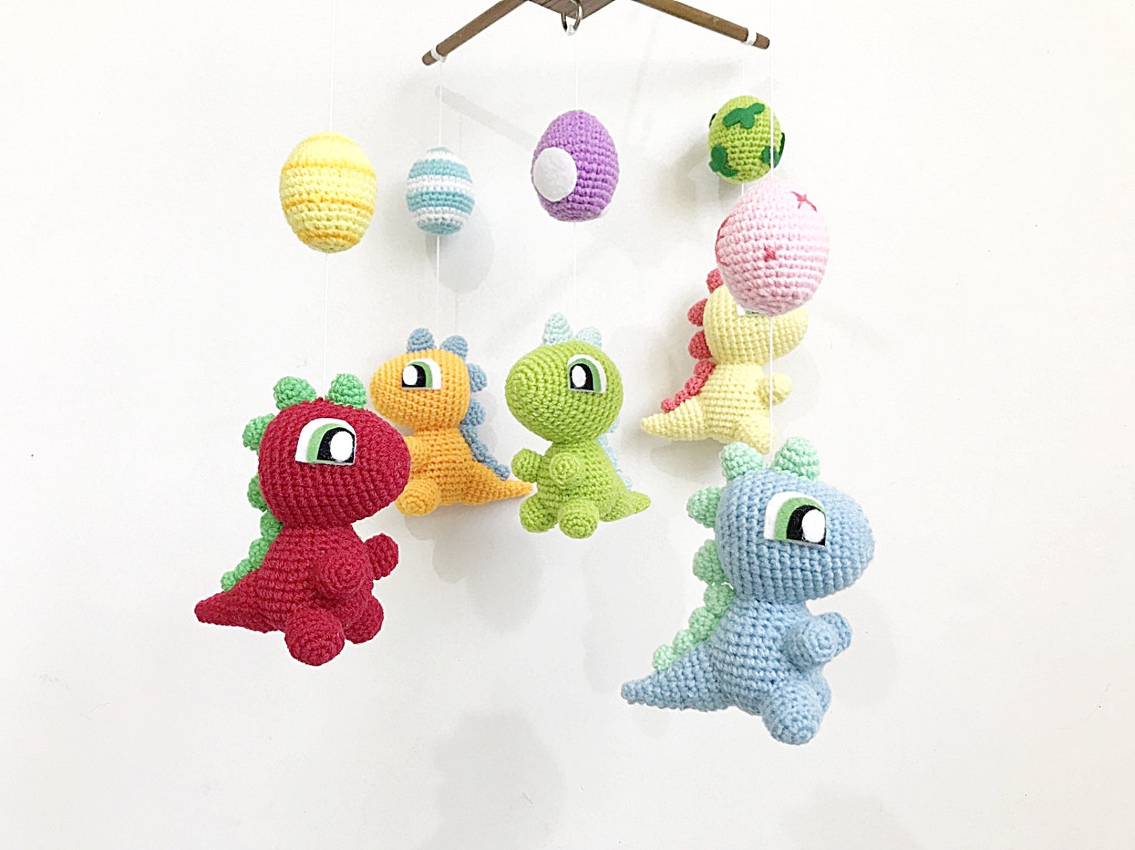 Baby mobile Crochet Baby Dinosaur and Egg Crib mobile Etsy