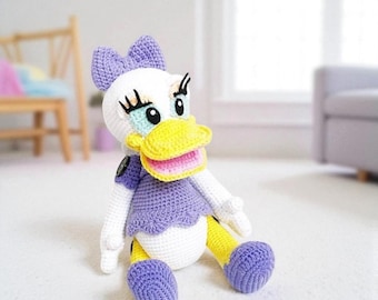 Crochet Daisy Duck Doll: 12 Inch Amigurumi Nursery Decor