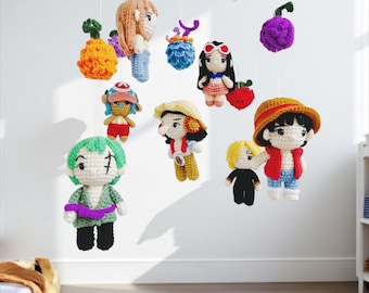 Crochet Cartoon  Baby Mobile: Fantasy Cartoon Nursery Decor