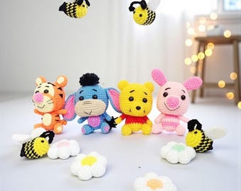 Crochet Winnie the Pooh Gang Amigurumi: Handmade Nursery Decor