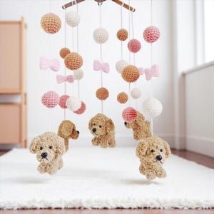 Goldendoodle Crochet Baby Mobile: Dog Nursery Decor