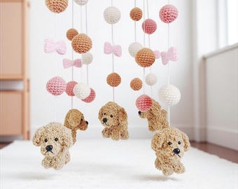 Goldendoodle Crochet Baby Mobile: Dog Nursery Decor