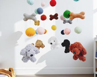 Goldendoodle Crochet Baby Mobile: Dog Nursery Decor