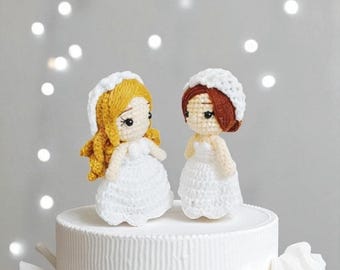 Crochet Bride and Bride Cake Topper: Handmade Wedding Decoration