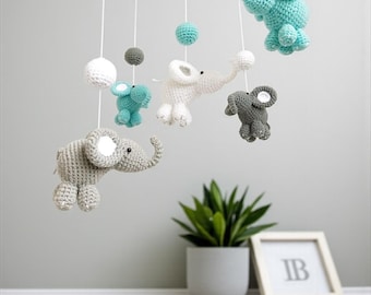 Crochet Thai Elephant Baby Mobile: Handmade Nursery Decor