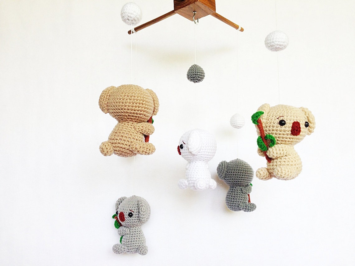 Baby Mobile Crochet Cute Koalas Mobile Koala Baby Mobile Etsy