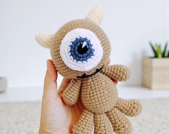Crochet Teddy Bear Monster Amigurumi Doll: Little Mikey