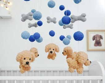 Goldendoodle Crochet Baby Mobile: Dog Nursery Decor