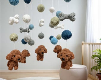 Crochet Goldendoodle Baby Mobile: Nursery Decor, Puppy Shower Gift