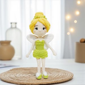 Tinker bell Princess Crochet, nursery decor, Princess amigurumi, Crochet princess, Baby gift, Girl gift, Gift, Birthday Gift, Toy, Doll