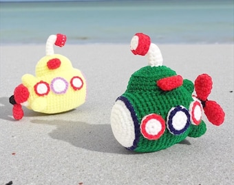 Crochet Submarine Amigurumi: Handmade Nursery Decor Toy