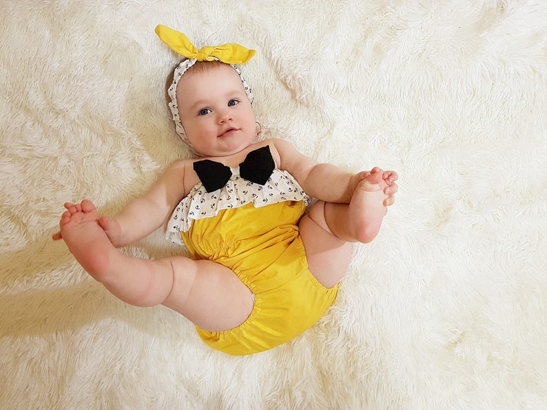 baby girl yellow romper