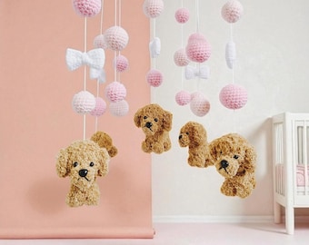 Crochet Goldendoodle Baby Mobile: Handmade Nursery Decor