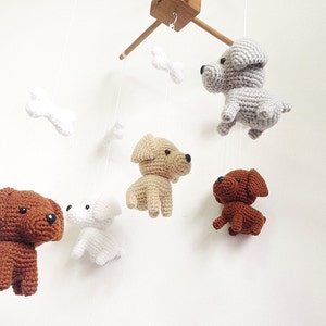 Labrador Puppy Crochet Baby Mobile, Dog baby mobile, Nursery decor,Dog crochet mobile, Labrador baby mobile, Baby Shower Gift image 4
