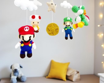 Super Mario Crochet Baby Mobile: Handmade Nursery Decor