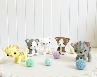 Crochet Cat Amigurumi Doll: Handmade Kitten Toy, Nursery Decor