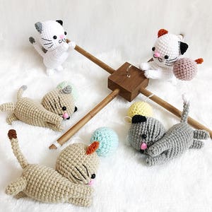 Crochet Baby Mobile Meow Meow Kitten, Cat baby mobile,Cat crochet mobile, Kitten, Baby Crib Mobile, Nursery crib mobile image 7