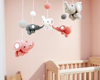 Gehaakte babymobiel olifant: handgemaakte babykamerdecoratie