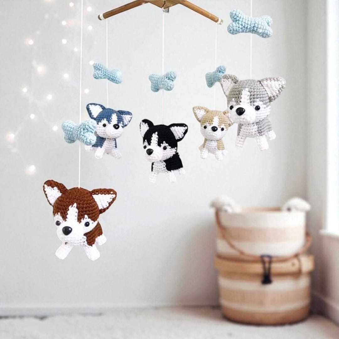 Crochet Siberian Husky Baby Mobile: Dog Nursery Decor - Etsy