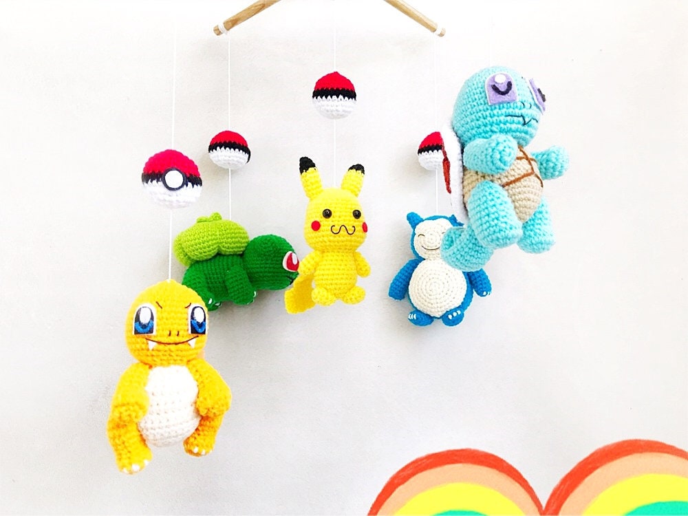 Cuna móvil Pokemon set 2 Pikachu Chamnader Snorlax - Etsy España