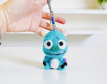 Llavero de Monstruo Sully a Crochet: Llavero Amigurumi Hecho a Mano